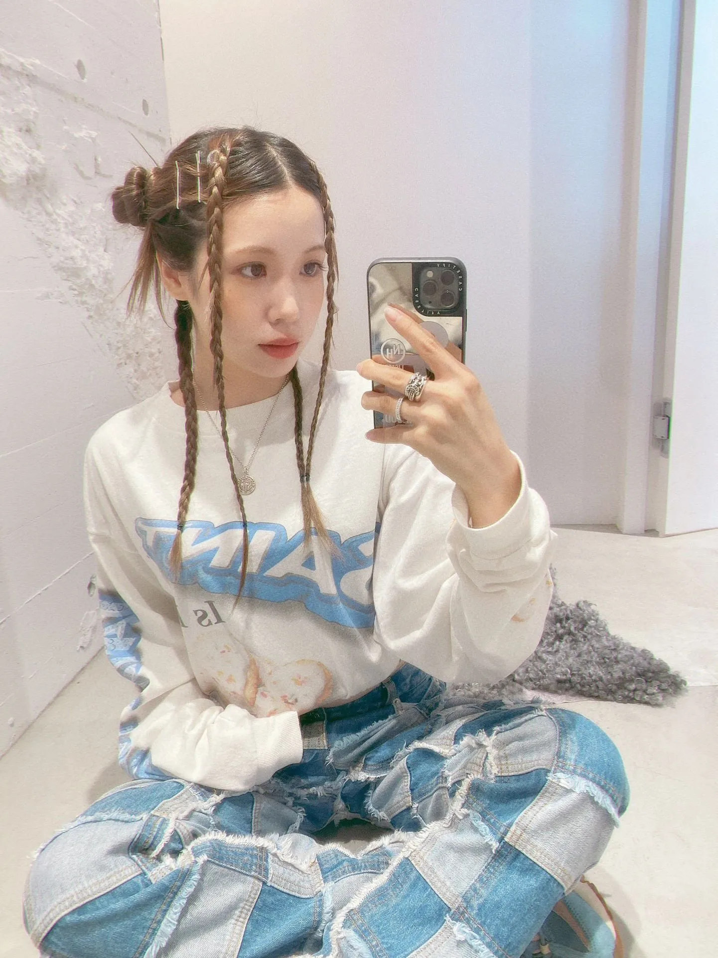 SAINT Mxxxxxx HEART COOKIES L/S TEE/WHT Love Oreo printed long sleeves Off-white S-XL Customized co-branded main mark/wash mark Correct version Ready-made garments washed and distressed VINTAGE feeling Top-notch printing technology Perfect restoration